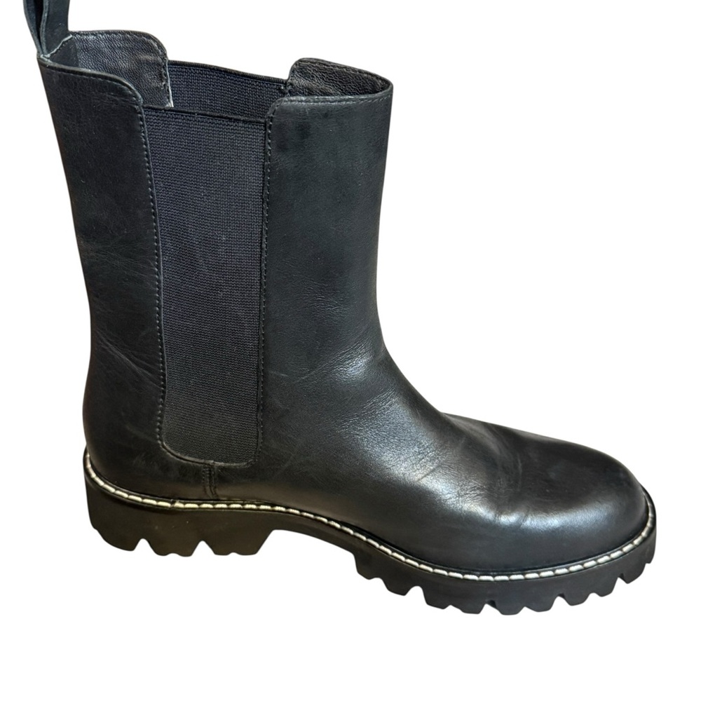 J.Crew Black Leather Chelsea Boots Lug Sole Women’s Size 7 - Picture 5 of 9